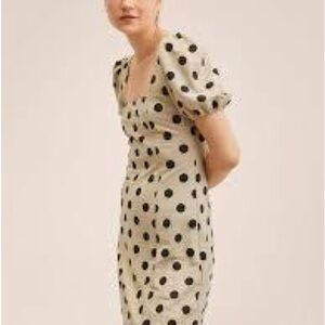 mango flared sleeve polka dot dress Mango Flared Sleeve Polka-dot Dress